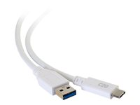 C2G 6ft USB C to USB A Cable - USB 3.2 - 5Gbps - White - M/M - USB-kabel - USB typ A (hane) till USB-C (hane) - USB 3.1 - 30 V - 3 A - 1.83 m - vit 28836
