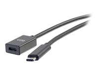 C2G 3ft USB-C to C 3.1 (Gen 1) Male to Female Extension Cable (5Gbps) - USB-förlängningskabel - USB-C (hane) till USB-C (hona) - USB 3.1 Gen 1 / Thunderbolt 3 - 3 A - 90 cm - formpressad - svart 88656
