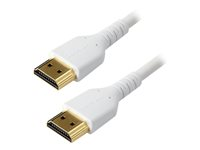 StarTech.com Premiumcertifierad HDMI 2.0-kabel på 2 m med Ethernet - Hållbar höghastighets UHD 4K 60 Hz HDR - Robust M/M HDMI-kabel med Aramidfiber - TPE - Ultra HD-skärmar, TV-apparater och skärmar - Premium hög hastighet - HDMI-kabel med Ethernet - HDMI hane till HDMI hane - 2 m - vit - för P/N: TB3DKM2HDL RHDMM2MPW