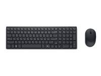 Dell Pro Compact Silent Keyboard and Mouse - KM555 - Sats med tangentbord och mus - trådlös - 2.4 GHz, Bluetooth 5.1 - QWERTY - hela norden - svart - med 3 years NBD Advance Exchange KM555-BLK-PAN