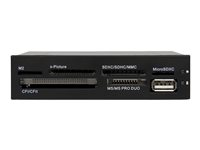 StarTech.com Intern USB 2.0-multi-kortläsare/skrivare - SD microSD CF - Kortläsare - 22 i 1 - 3,5 tum (Multiformat) - USB 2.0 35FCREADBK3