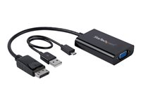 StarTech.com DisplayPort till VGA-adapter med audio - DisplayPort-/VGA-adapter - DisplayPort (hane) till HD-15 (VGA), Mikro-USB typ B (endast ström), minijack (hona) - DisplayPort 1.2 - 18.4 m - 1920 x 1200 (WUXGA) stöd, aktiv - svart - för P/N: DK30CH2DEP, DK30CH2DEPUE, TB32DP14, TB32DP2T, TB3DK2DHV, TB3DK2DHVUE, TB3DKDPMAWUE DP2VGAA