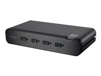 Belkin Advanced Secure DVI-I KVM Switch - Omkopplare för tangentbord/video/mus/ljud - 4 x KVM/ljud - 1 lokal användare - skrivbordsmodell F1DN104FEA