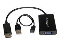 StarTech.com DisplayPort till VGA-adapter med audio - DisplayPort-/VGA-adapter - DisplayPort (hane) till HD-15 (VGA), Mikro-USB typ B (endast ström), minijack (hona) - DisplayPort 1.2 - 18.4 m - 1920 x 1200 (WUXGA) stöd, aktiv - svart - för P/N: DK30CH2DEP, DK30CH2DEPUE, TB32DP14, TB32DP2T, TB3DK2DHV, TB3DK2DHVUE, TB3DKDPMAWUE DP2VGAA