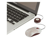 Targus Compact Laptop - Mus - höger- och vänsterhänta - optisk - 3 knappar - kabelansluten - USB - vit, röd AMU7511EU