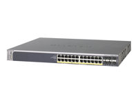 NETGEAR GSM7228PS - Switch - L2+ - Administrerad - 16 x 10/100/1000 (PoE) + 4 x kombinations-SFP + 2 x SFP+ + 8 x 10/100/1000 (PoE+) - skrivbordsmodell - PoE+ (384 W) GSM7228PS-100EUS