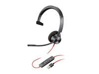 HP Poly Blackwire 3310 - Blackwire 3300 series - headset - på örat - kabelansluten - USB-A - svart 767F7AA