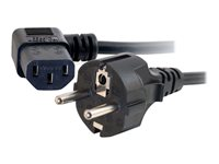C2G Universal Power Cord - Strömkabel - power CEE 7/7 (hane) till power IEC 60320 C13 - 2 m - formpressad, 90° anslutning - svart - Europa 88534