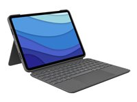 Logitech Combo Touch - Tangentbord och foliefodral - med pekdyna - bakgrundsbelyst - Apple Smart connector - QWERTY - spansk - oxford-grå - för Apple 11-inch iPad Pro (1:a generation, 2a generation, 3:e generationen) 920-010145