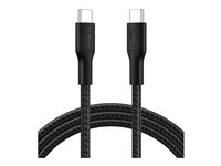 Belkin BoostCharge - USB-kabel - 24 pin USB-C (hane) till 24 pin USB-C (hane) - 2 m - USB-strömförsörjning (240W), flätad kabel - svart CAB025HQ2MBK