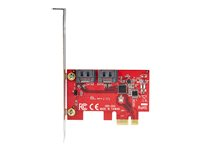StarTech.com SATA PCIe-kort - 2-portars PCIe SATA-expansionskort - 6 Gbps - Hel-/lågprofil - PCI Express till SATA-adapter/-kontroller - ASM1061 icke-RAID-drift - PCIe till SATA-omvandlare - Kontrollerkort - 2 Kanal - SATA 6Gb/s - låg profil - PCIe 2.0 x1 - röd 2P6G-PCIE-SATA-CARD