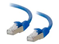 C2G Cat6a Booted Shielded (STP) Network Patch Cable - Patch-kabel - RJ-45 (hane) till RJ-45 (hane) - 2 m - STP - CAT 6a - formpressad, hakfri, tvinnad - blå 89910