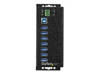 StarTech.com USB 3.0-hubb med 7 portar och nätadapter - Industriell USB-A-hubb i metall med ESD- och 350 W överspänningsskydd - Monterbar på DIN-skena/vägg/skrivbord - Höghastighets USB 3.1 Gen 1 5 Gbps-hubb - Hubb - 7 x USB 3.2 Gen 1 - DIN-skenmonterbar, väggmonterbar - TAA-kompatibel - för P/N: ITB20D3250 HB30A7AME