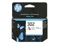 HP 302 - 4 ml - färg (cyan, magenta, gul) - original - bläckpatron - för Deskjet 1110, 21XX, 36XX; ENVY 45XX; Officejet 38XX, 46XX, 52XX F6U65AE#UUS