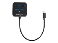 StarTech.com USB C-hubb med 4 portar - USB-C till 4x USB-A-portar - SuperSpeed 10 Gbps USB 3.1/3.2 Gen 2 Type-C-hubb - USB-bussdriven - Bärbar/kompakt USB-C till USB-adapterhubb för bärbar dator - Aluminium - Hubb - 4 x SuperSpeed USB 3.0 - skrivbordsmodell - för P/N: PEXUSB321C HB31C4AB
