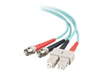 C2G SC-ST 10Gb 50/125 OM3 Duplex Multimode PVC Fiber Optic Cable (LSZH) - Nätverkskabel - ST-läge (multi-mode) (hane) till SC-läge (multi-mode) (hane) - 1 m - 1 m - fiberoptisk - duplex - 50/125 mikron - OM3 - halogenfri - havsblå 85522