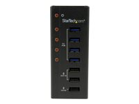 StarTech.com USB 3.0-hubb med 4 portar plus 3 dedicerade USB-laddningsportar (2x 1A & 1x 2A) – väggmonterbart metallhölje - Hubb - 4 x SuperSpeed USB 3.0 - skrivbordsmodell - för P/N: PEXUSB3S3GE, SVA12M5NA, USB312SAT3CB, USB315CB2M, USBLT1MWS, USBLTM1MBK, USBLTM1MWH ST4300U3C3