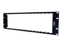 C2G 16-Port Rack Mount for HDMI over IP Extenders - Rackmonteringspaket - frontmonterbar, monterbar på bakpanelen - svart - 3U - 19" - 16 portar 29979