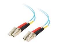C2G LC-LC 10Gb 50/125 OM3 Duplex Multimode PVC Fiber Optic Cable (LSZH) - Nätverkskabel - LC multiläge (hane) till LC multiläge (hane) - 15 m - 15 m - fiberoptisk - duplex - 50/125 mikron - OM3 - halogenfri - havsblå 85555